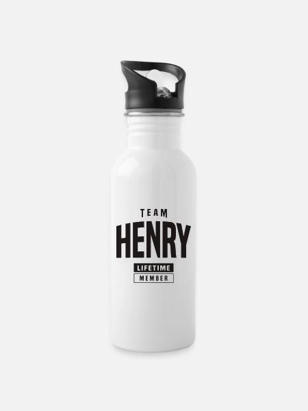 Henry - Water bottle with straw - white