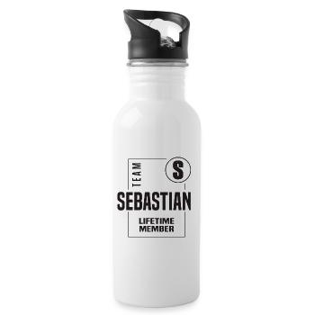 Sebastian - Water bottle with straw - white - Right