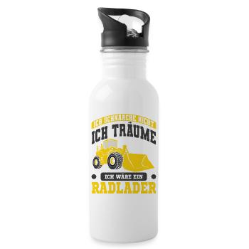 Radlader - Trinkflasche mit integriertem Trinkhalm - Weiß - Rechts