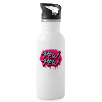 Pew Pew - Water bottle with straw - white - Right