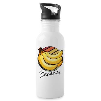 Banana Pop Art Circle - Water bottle with straw - white - Right