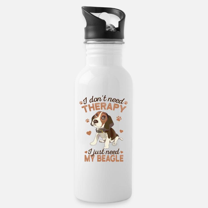 beagle - Gourde avec paille intégrée - blanc