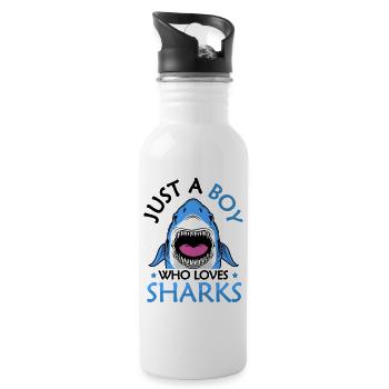 Shark - Water bottle with straw - white - Right