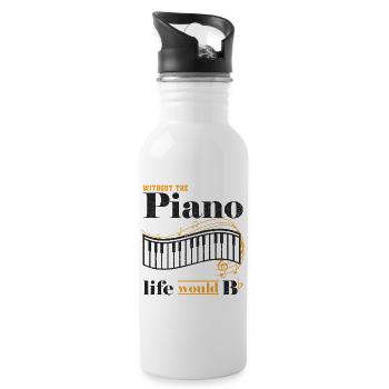 Piano - Trinkflasche mit integriertem Trinkhalm - Weiß - Rechts