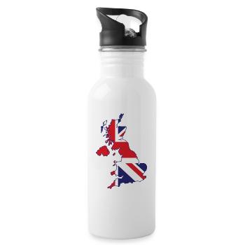 England - Trinkflasche mit integriertem Trinkhalm - Weiß - Rechts
