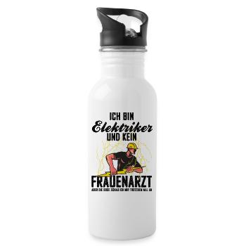 Elektriker - Trinkflasche mit integriertem Trinkhalm - Weiß - Rechts