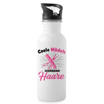 Friseurin - Trinkflasche mit integriertem Trinkhalm - Weiß - Rechts