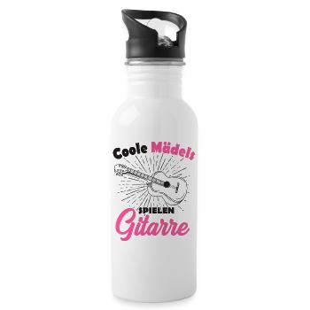 Gitarre - Trinkflasche mit integriertem Trinkhalm - Weiß - Rechts
