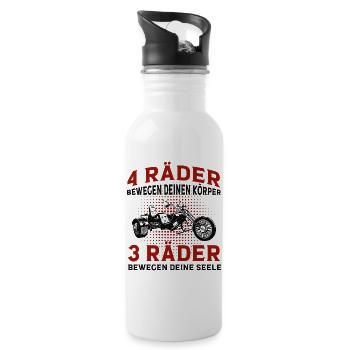 Trike - Trinkflasche mit integriertem Trinkhalm - Weiß - Rechts