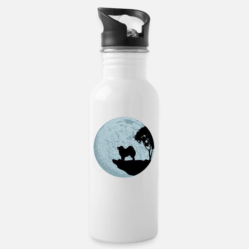 Samoyed - Water bottle with straw - white