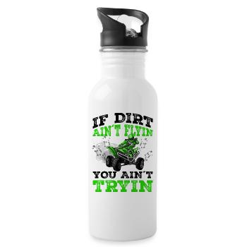 Quad - Trinkflasche mit integriertem Trinkhalm - Weiß - Rechts