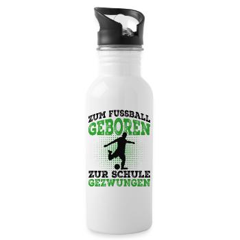 Fussballer - Trinkflasche mit integriertem Trinkhalm - Weiß - Rechts