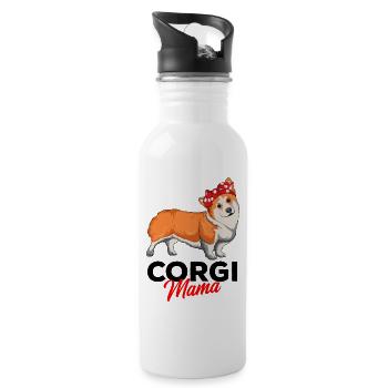 Corgi - Gourde avec paille intégrée - blanc - Droite