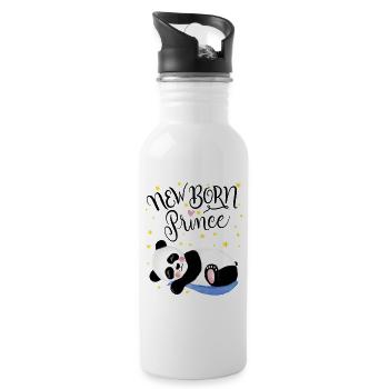 Newborn Prince: Baby Panda - Trinkflasche mit integriertem Trinkhalm - Weiß - Rechts