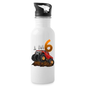 6ème anniversaire Monster Truck - Gourde avec paille intégrée - blanc - Droite