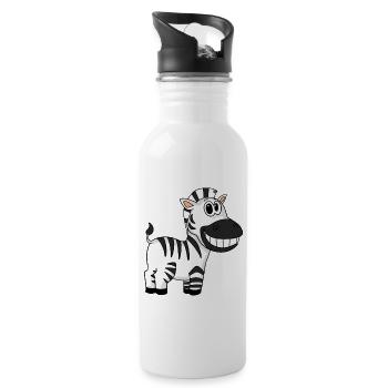 Zebra - Trinkflasche mit integriertem Trinkhalm - Weiß - Rechts