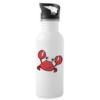 Krabbe - Trinkflasche mit integriertem Trinkhalm - Weiß - Rechts