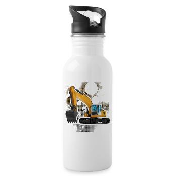 Excavator - Water bottle with straw - white - Right
