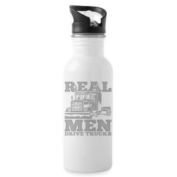 Truck Trucker - Water bottle with straw - white - Right