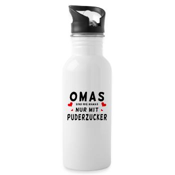 Omas sind wie Mamas - Trinkflasche mit integriertem Trinkhalm - Weiß - Rechts
