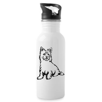 Cairn Terrier - Gourde avec paille intégrée - blanc - Droite