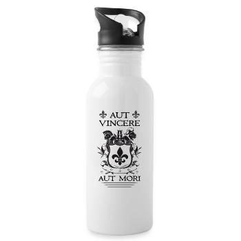 Schwarzes Aut Vincere Aut Mori - Trinkflasche mit integriertem Trinkhalm - Weiß - Rechts