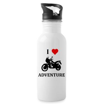 Bike Touring Tourer Motorcycle Biker Gift - Gourde avec paille intégrée - blanc - Droite
