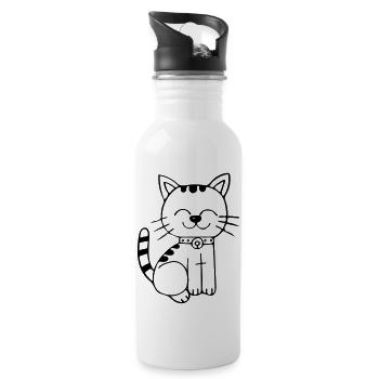 Kitten - Water bottle with straw - white - Right