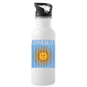 Flagge von Argentinien T-Shirt Design sol de mayo - Trinkflasche mit integriertem Trinkhalm - Weiß - Rechts