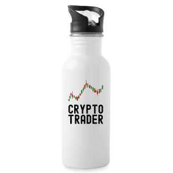 Chandeliers Crypto Trader - Trading de crypto-monnaie - Gourde avec paille intégrée - blanc - Droite