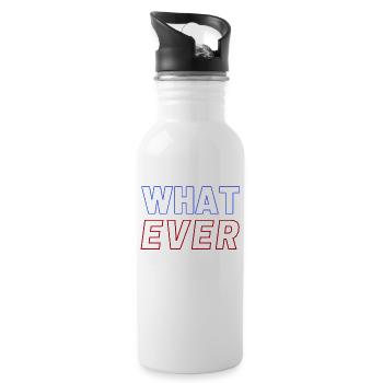 What Ever Whatever Red Blue - Trinkflasche mit integriertem Trinkhalm - Weiß - Rechts