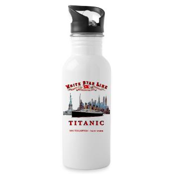 TITANIC NEW YORK - Trinkflasche mit integriertem Trinkhalm - Weiß - Rechts