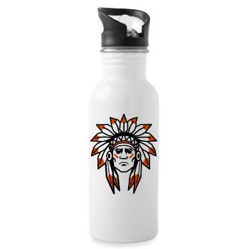 Native Americans Apache Native Chief - Water bottle with straw - white - Right