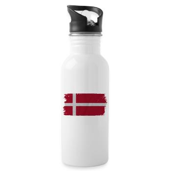 Drapeau danemark - Gourde avec paille intégrée - blanc - Droite