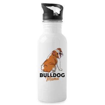 English bulldog - Water bottle with straw - white - Right