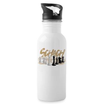 Schach - Trinkflasche mit integriertem Trinkhalm - Weiß - Rechts