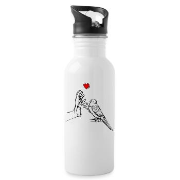 Budgerigar - Water bottle with straw - white - Right