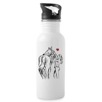 Horse - Water bottle with straw - white - Right