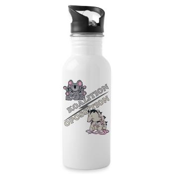 Pro Contra Debattieren Politik Meme Koala Opossum - Trinkflasche mit integriertem Trinkhalm - Weiß - Rechts