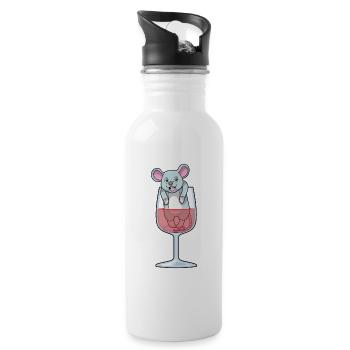 Ratte Rotwein - Trinkflasche mit integriertem Trinkhalm - Weiß - Rechts