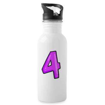 4 - Trinkflasche mit integriertem Trinkhalm - Weiß - Rechts