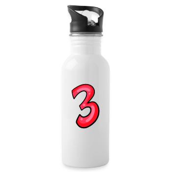 3 - Gourde avec paille intégrée - blanc - Droite