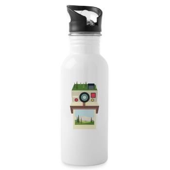 Natur Fotograf Retro Kamera Fotografie - Trinkflasche mit integriertem Trinkhalm - Weiß - Rechts
