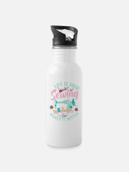 Couture - Gourde avec paille intégrée - blanc
