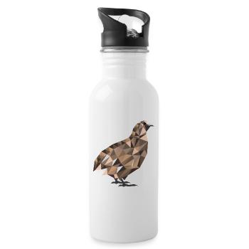 Polygon Quail Quail Breeder Quail Gift - Water bottle with straw - white - Right