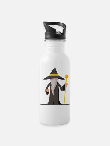 sorcier - Gourde avec paille intégrée - blanc