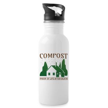Garten Gärtnerei Gartenanlage - Trinkflasche mit integriertem Trinkhalm - Weiß - Rechts