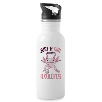 axolotl - Water bottle with straw - white - Right
