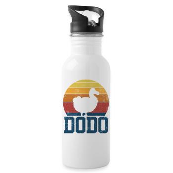 Dodo Vögel Vogelbeobachter Vintage - Trinkflasche mit integriertem Trinkhalm - Weiß - Rechts