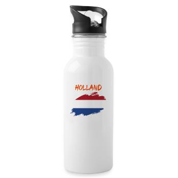 Holland Netherlands Flag Flag - Water bottle with straw - white - Right